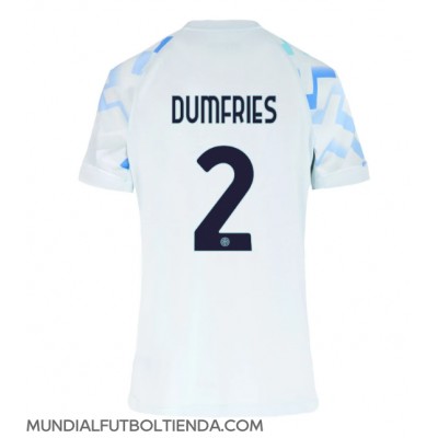 Camiseta Inter Milan Denzel Dumfries #2 Segunda Equipación Replica 2025-26 para mujer mangas cortas Camiseta Inter Milan Denzel Dumfries #2 Segunda Equipación Replica 2025-26 para mujer mangas cortas